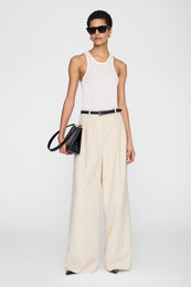 ANINE BING Lou Trouser - Ecru - on model front second image