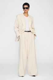 ANINE BING Lou Trouser - Ecru - on model front view