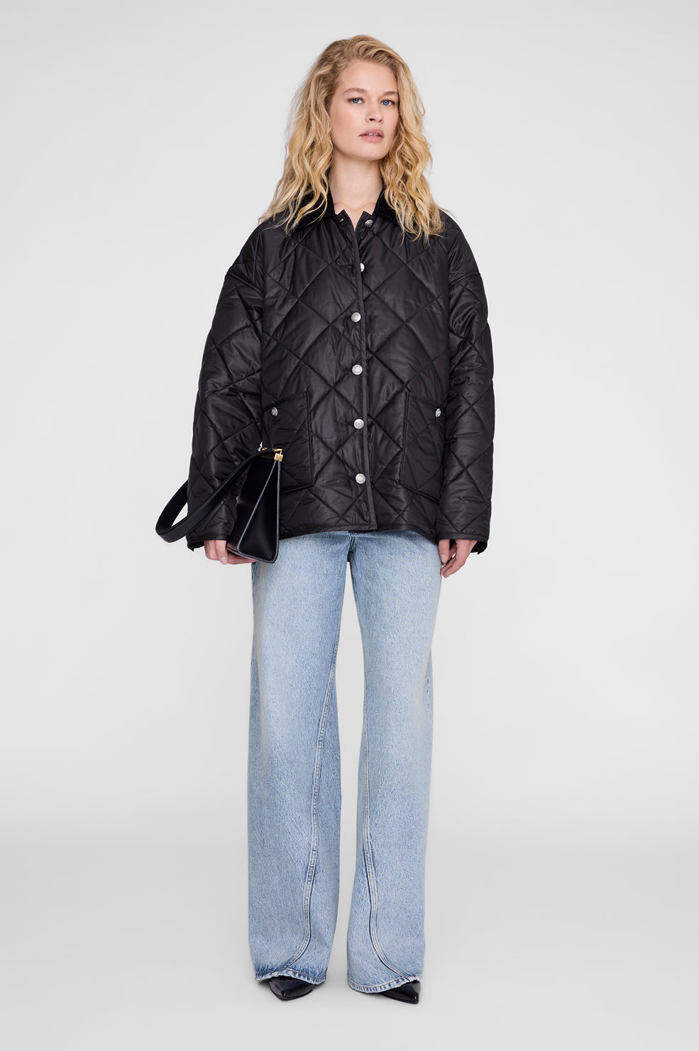 ANINE BING Luca Padded Jacket - Black - on model front second image