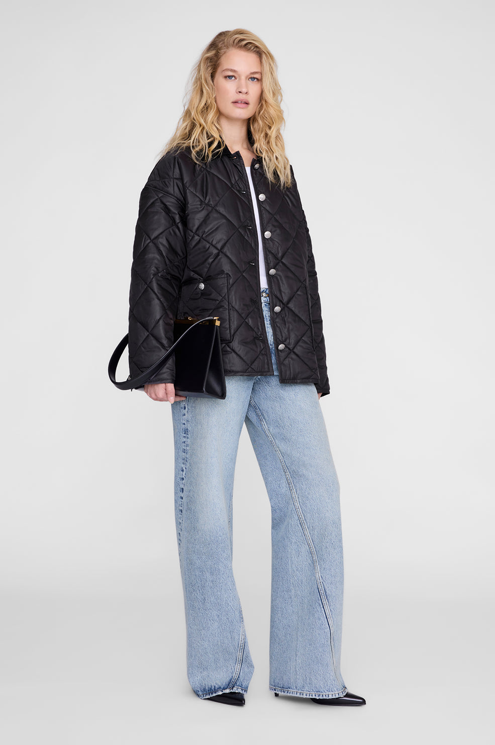 ANINE BING Luca Padded Jacket - Black - on model front