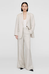 ANINE BING Lyra Trouser - Dove Linen Blend - On Model Front Second Image