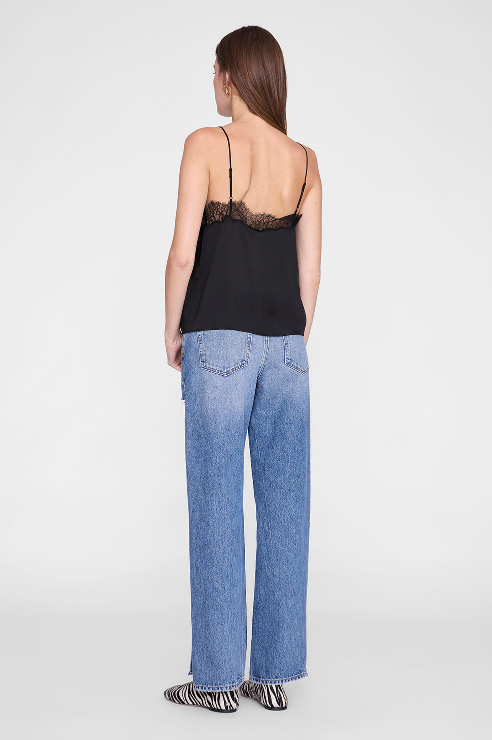 ANINE BING Mael Camisole - Black - on model back