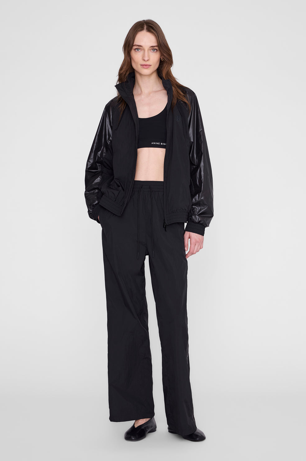 ANINE BING Maha Pant - Black - on model front