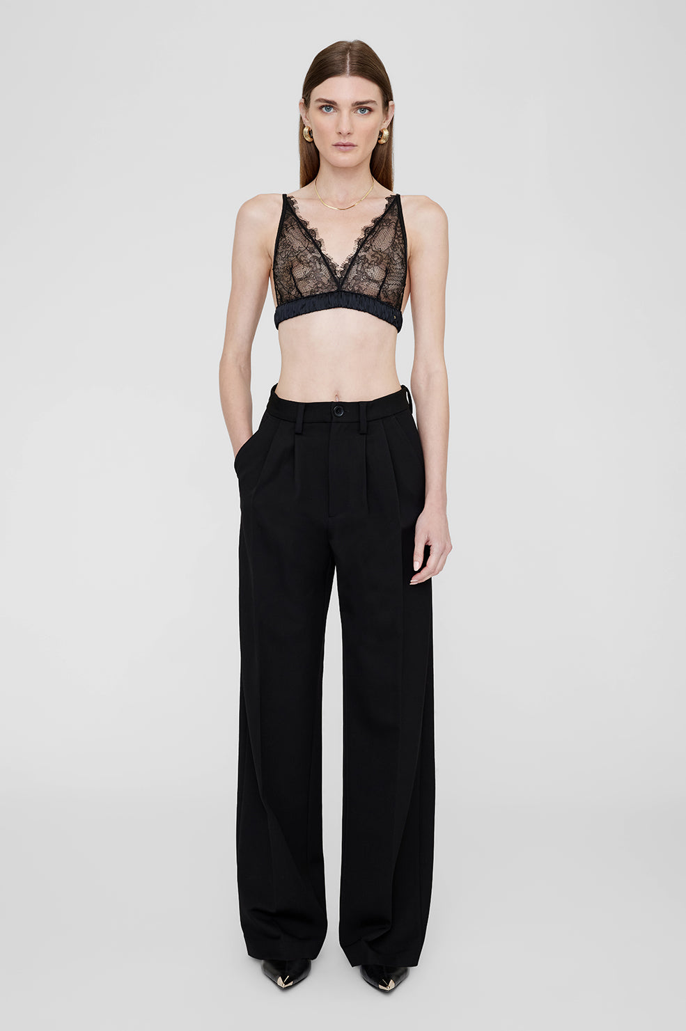 ANINE BING Marion Bra - Black - On Model Front