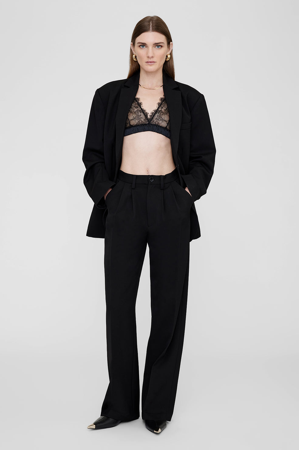 ANINE BING Marion Bra - Black - On Model Front Second Image