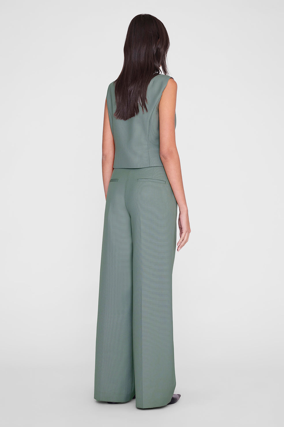 ANINE BING Mario Vest - Sage - on model back