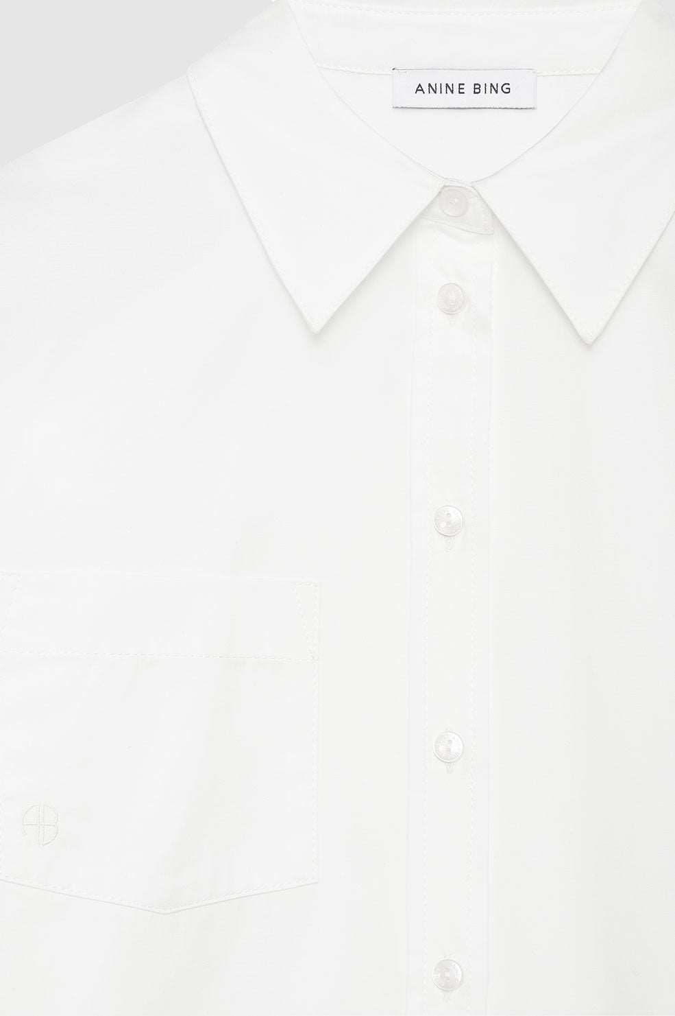 ANINE BING Maxine Shirt - White - Detail View