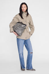 ANINE BING Medium Rio Tote - Zebra - on model front