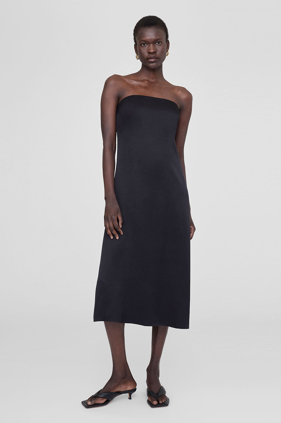 ANINE BING Megan Dress - Black Silk