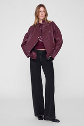 ANINE BING Mia Sweater - Burgundy - on model back