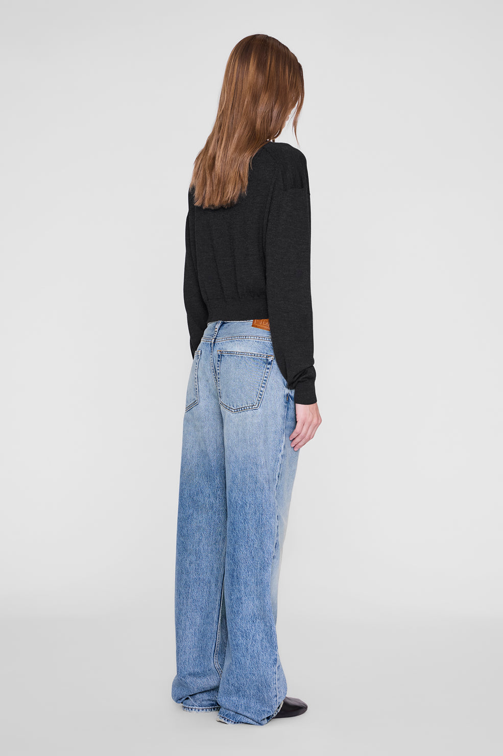 ANINE BING Mia Sweater - Charcoal - on model view