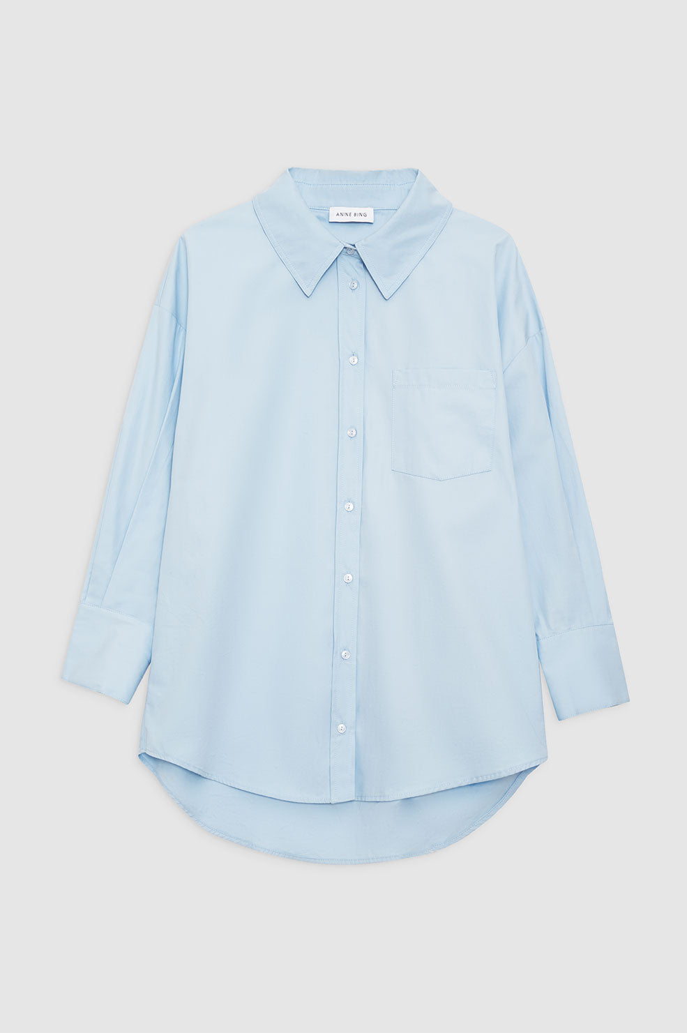 ANINE BING Mika Shirt - Blue - Front View