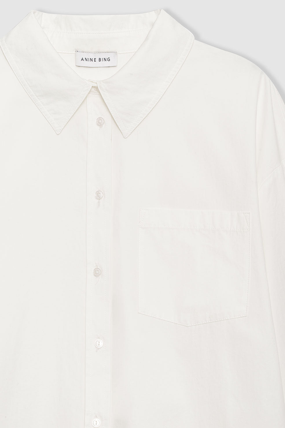 ANINE BING Mika Shirt - White - Detail View