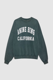 ANINE BING Miles Sweatshirt Anine Bing - Washed Dark Sage - Front View