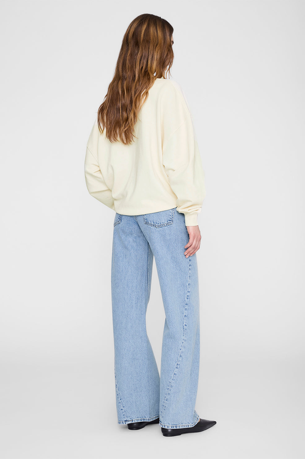ANINE BING Miles Sweatshirt Letterman - Cream