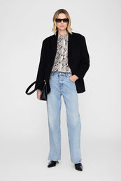 ANINE BING Miles Sweatshirt - Washed Python - on model front second image