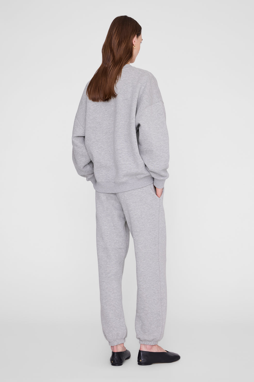 ANINE BING Miles Sweatshirt Collegiate - Grey - on model back