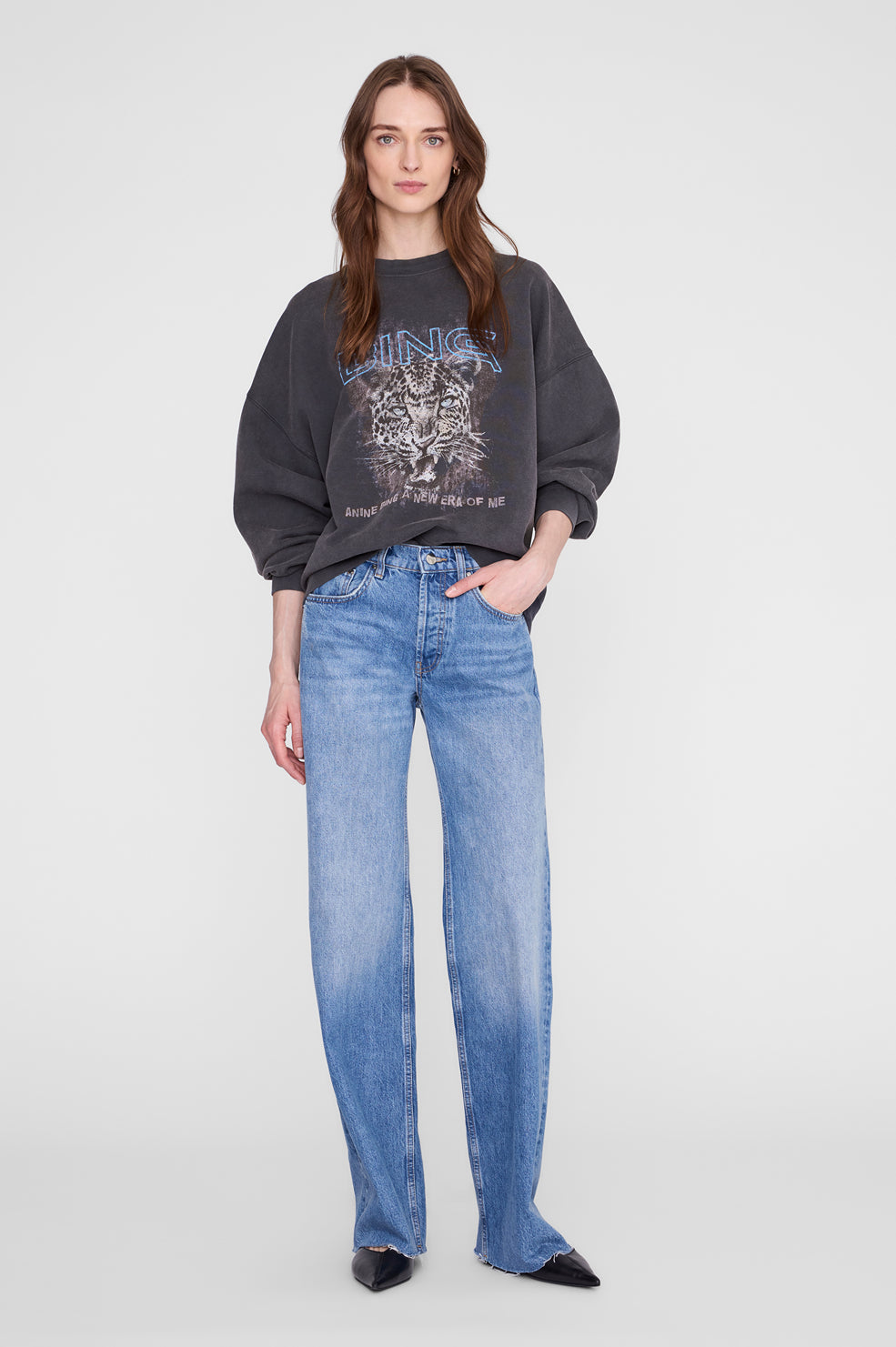 Miles Sweatshirt Leo Muse - Washed Black