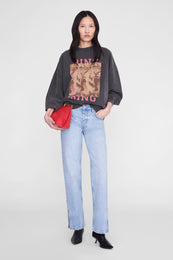 ANINE BING Miles Sweatshirt Tiger Bing - Washed Black - on model front
