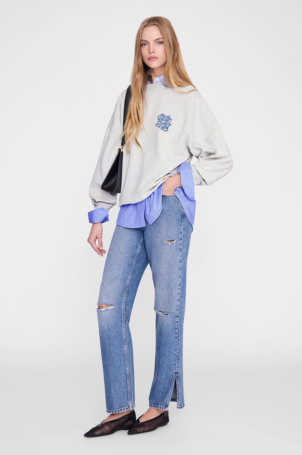Miles Sweatshirt Waves - Heather Grey