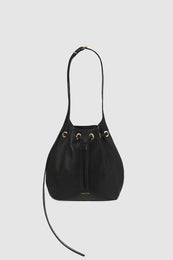 ANINE BING Mini Alana Bucket Bag - Black - Front View