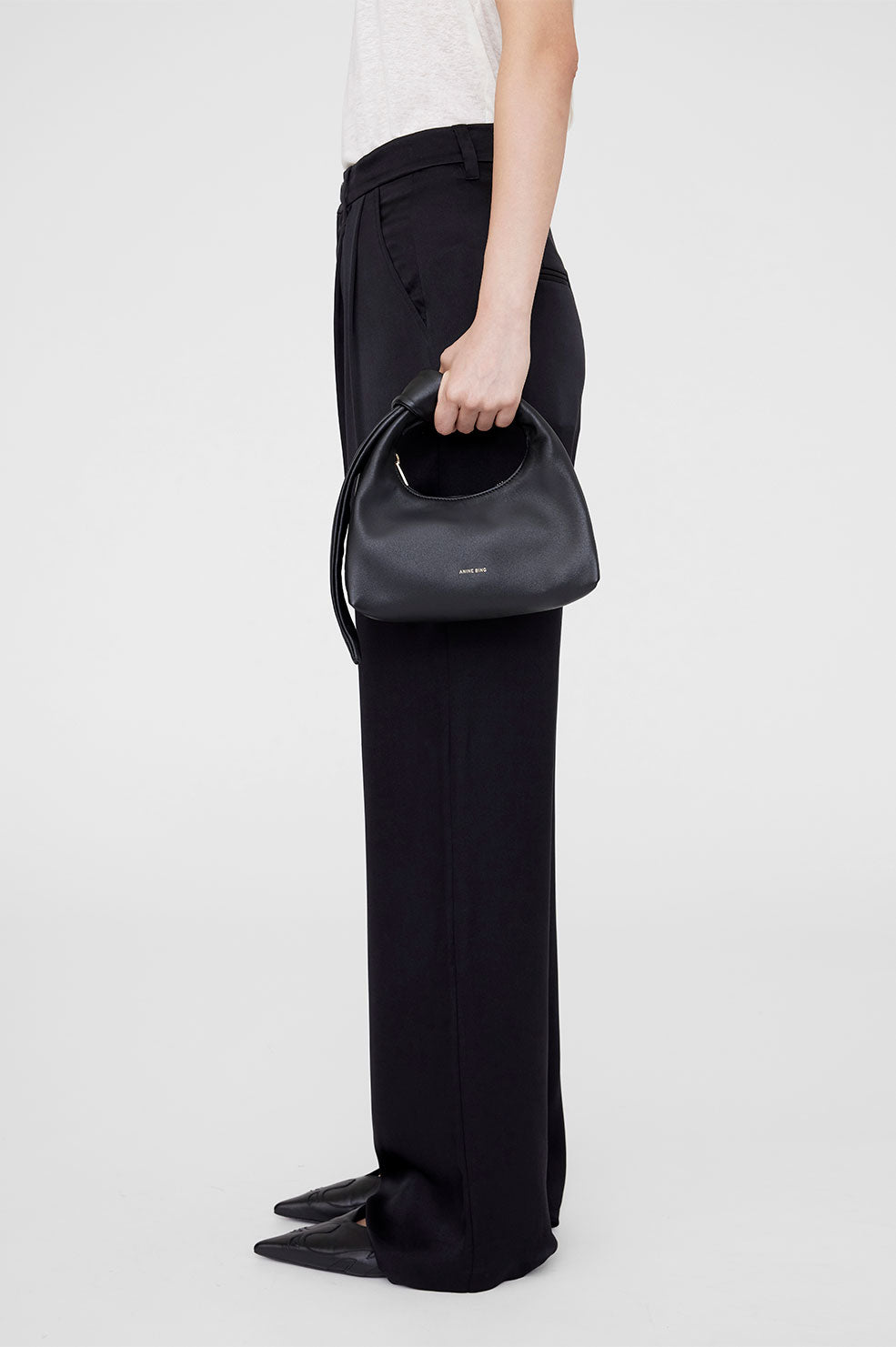 ANINE BING Mini Grace Bag - Black - On Model Front