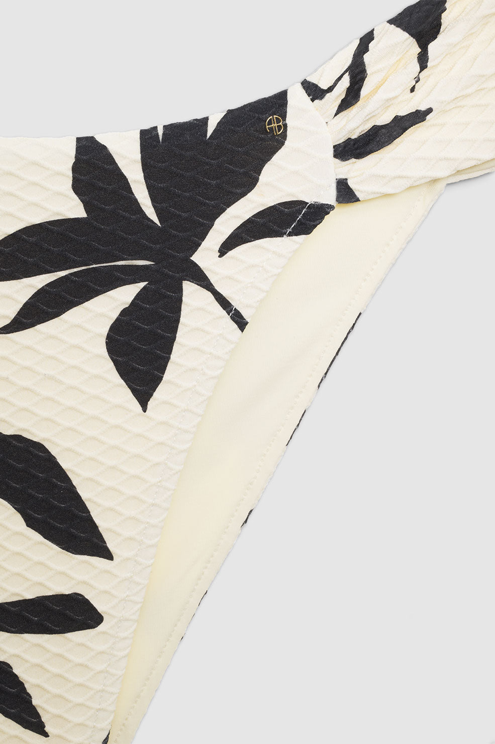 ANINE BING Naya Bikini Bottom - Ivory Daisy Print - Detail View