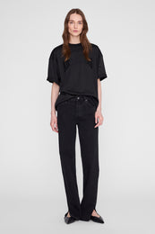 ANINE BING Nell Tee Mesh - Black - on model front