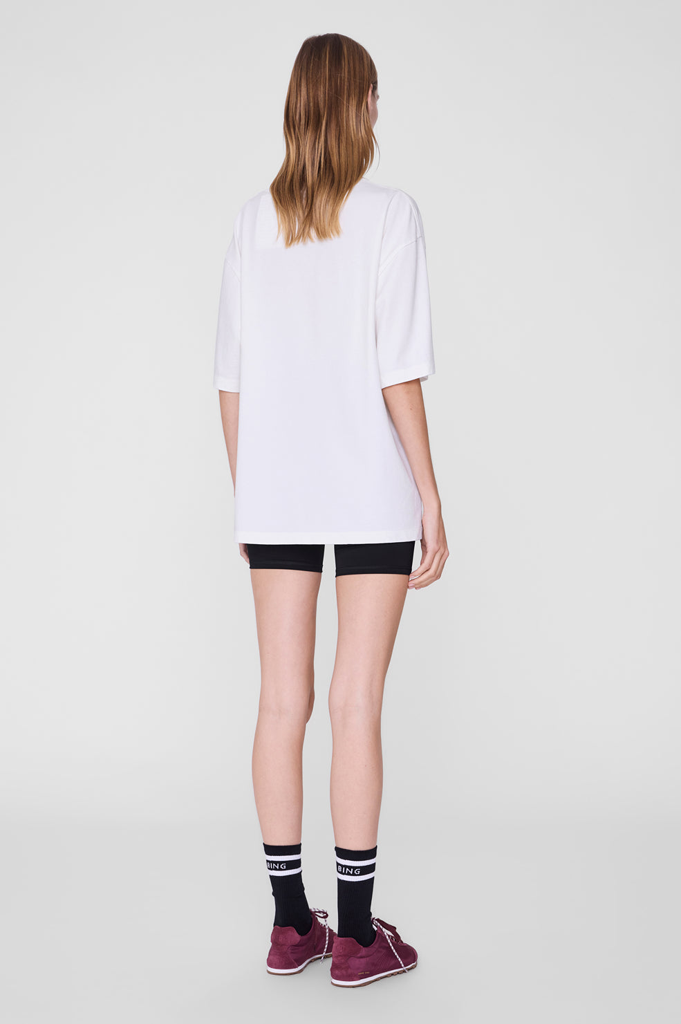 Anine Bing - Nell Tee Sport - White - On Model Back