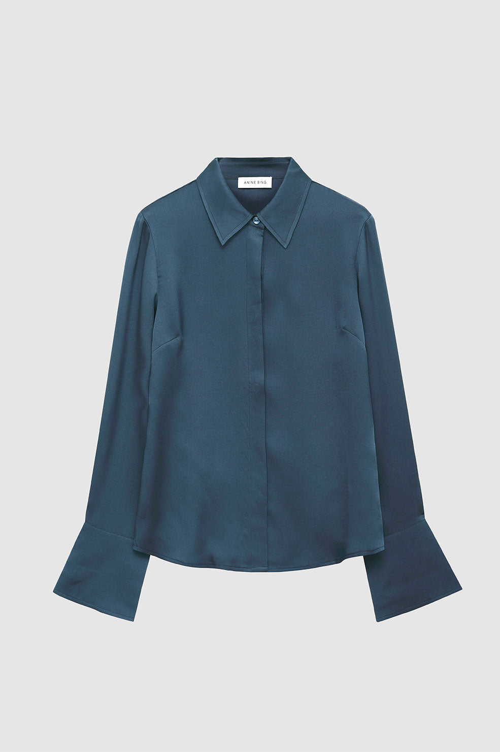 ANINE BING Neo Shirt - Steel Blue - Front View