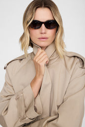 ANINE BING Nice Sunglasses - Dark Tortoise - on model front view