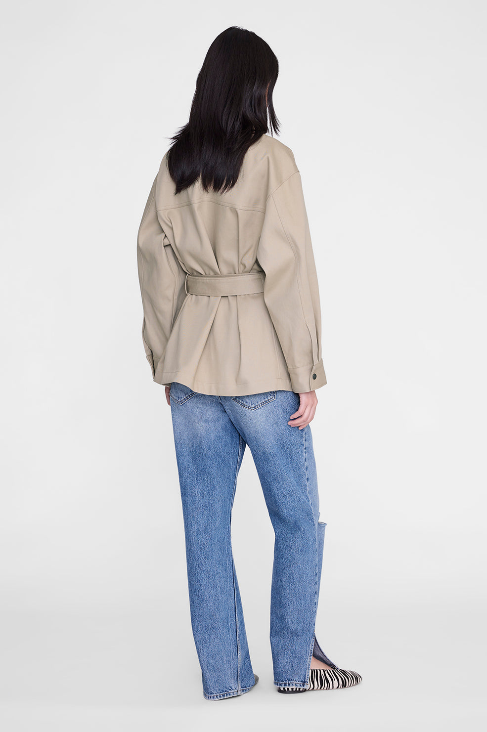ANINE BING Odin Jacket - Beige - on model back