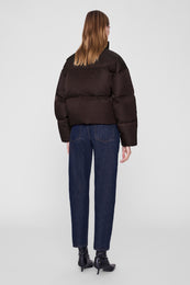 ANINE BING Oslo Cropped Puffer - Dark Brown - on model view