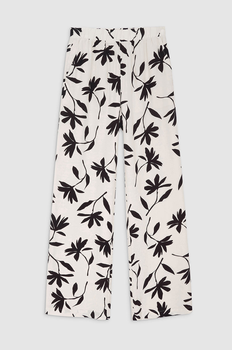 ANINE BING Owen Pant - Ivory Daisy Print - Front View