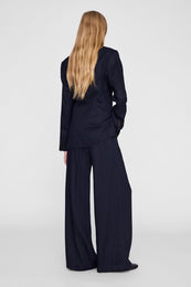 ANINE BING Paola Trouser - Navy Pinstripe - on model back