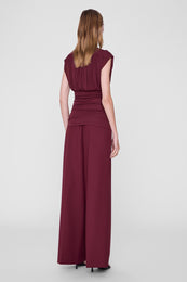 ANINE BING Paola Trouser - Burgundy - on model back