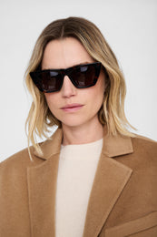 ANINE BING Paris Sunglasses - Tortoise - on model front second image