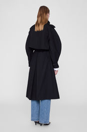 ANINE BING Pascale Maxi Trench - Black - on model back