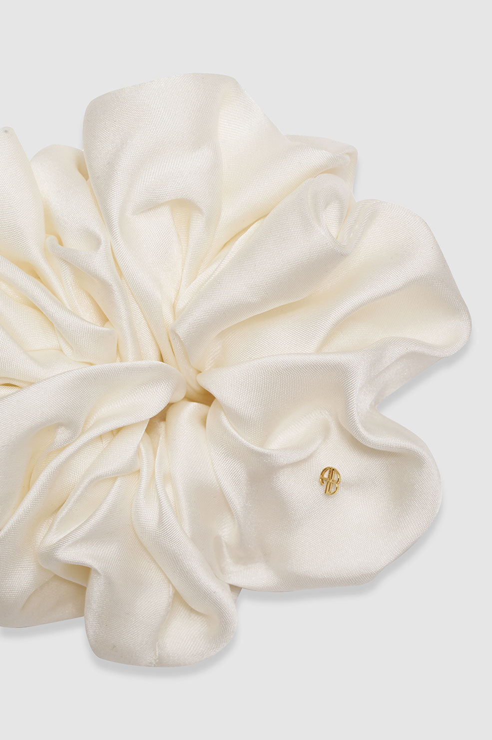 ANINE BING Pearl Scrunchie 2 Pack - Ivory And Black - White Scrunchie View