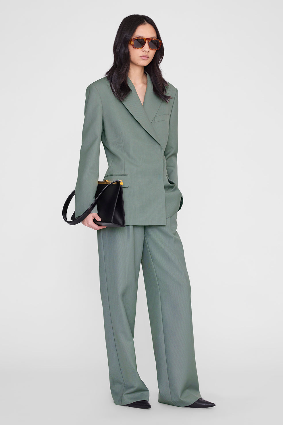 ANINE BING Preston Sunglasses - Tortoise - on model front