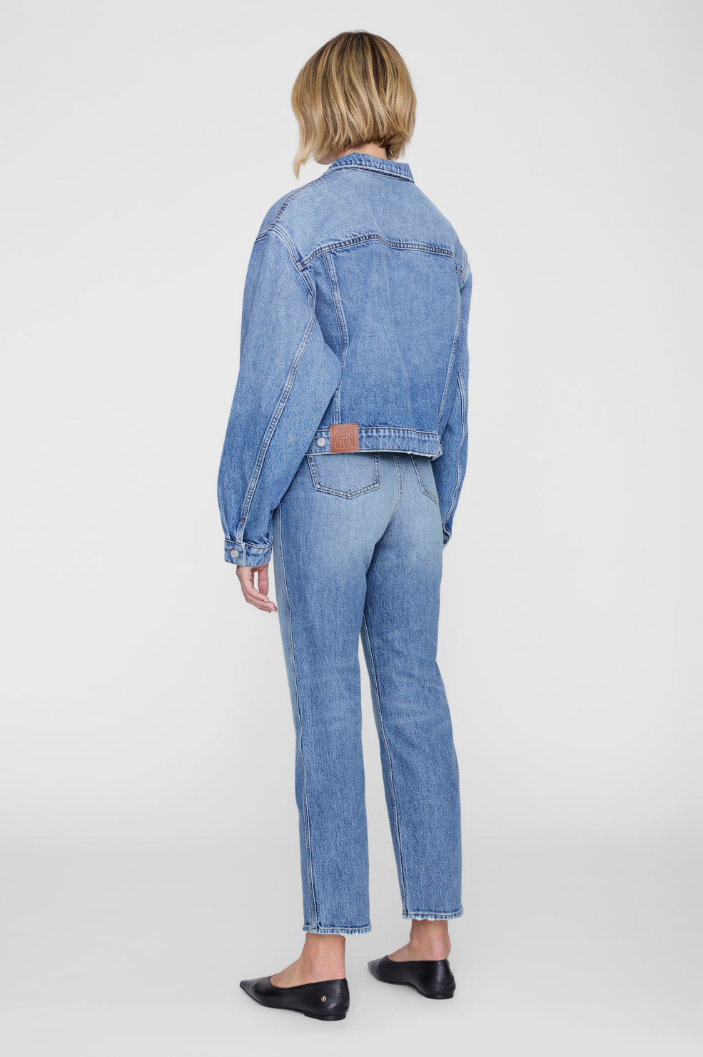 ANINE BING Quincy Jacket - Cascade Blue - on model back