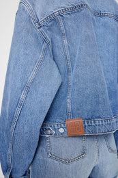 ANINE BING Quincy Jacket - Cascade Blue - on model back  detail