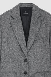 ANINE BING Quinn Blazer - Black And White - Detail View