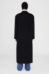 ANINE BING Quinn Coat - Black Cashmere Blend - On Model Back