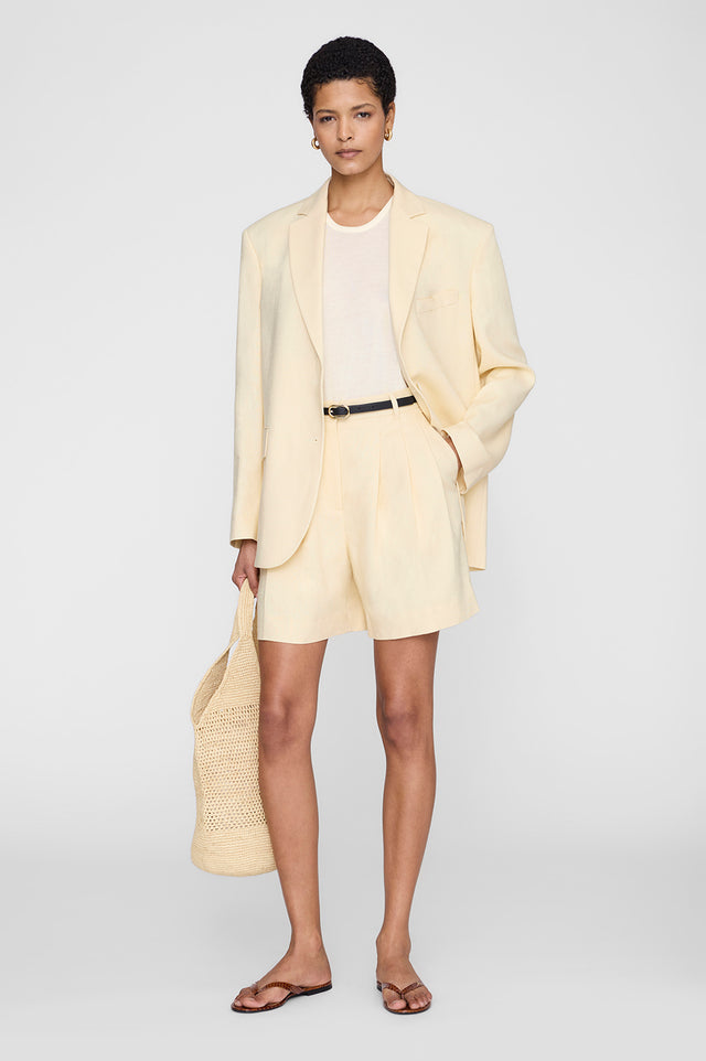 ANINE BING Quinn Blazer - Butter Yellow - on model front