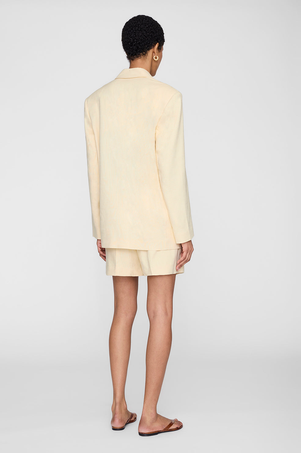 ANINE BING Quinn Blazer - Butter Yellow - on model back