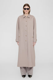 ANINE BING Randy Maxi Trench - Taupe - On Model Front Second Image
