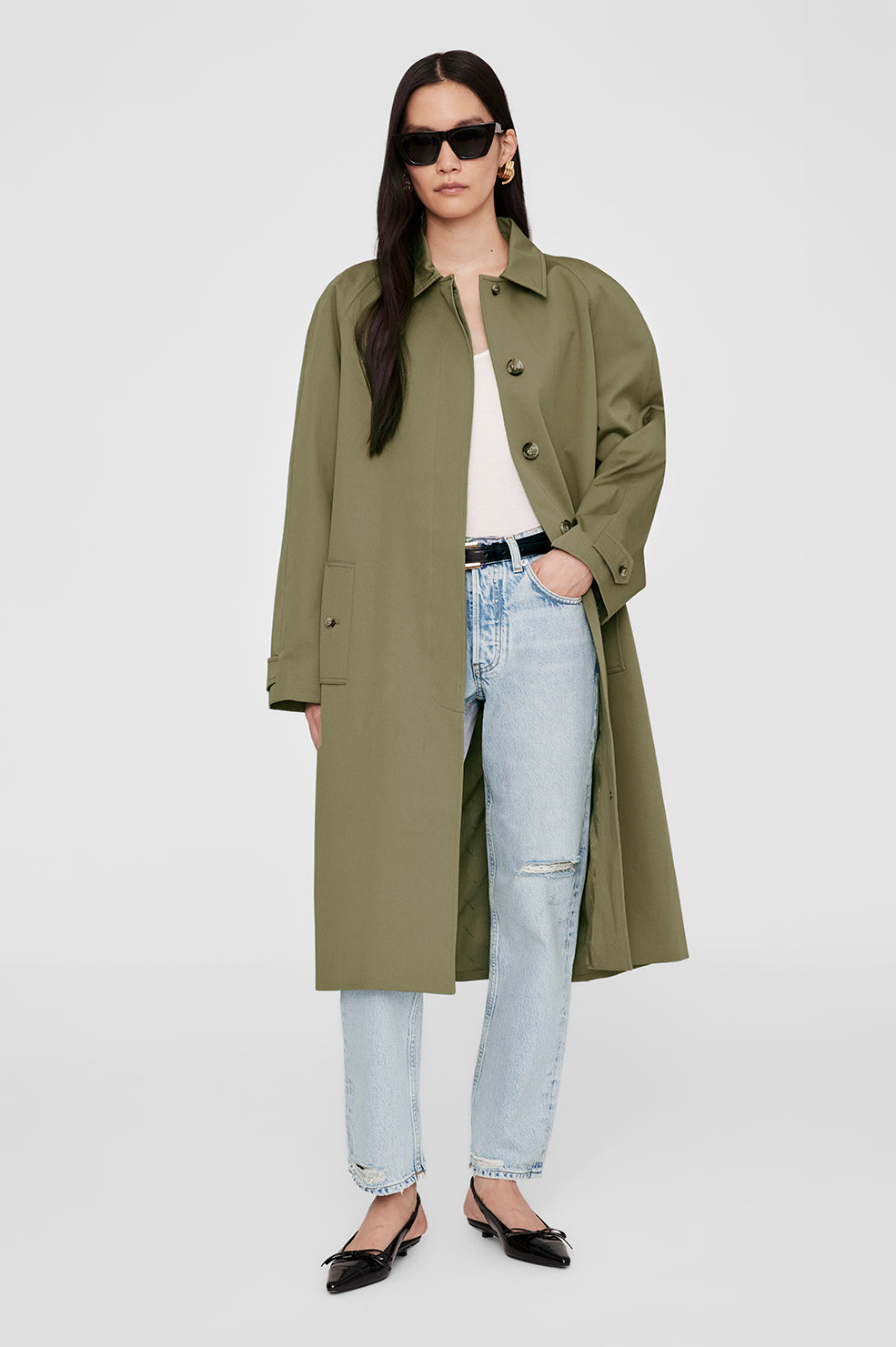 Randy Oversized Trench - Olive XS