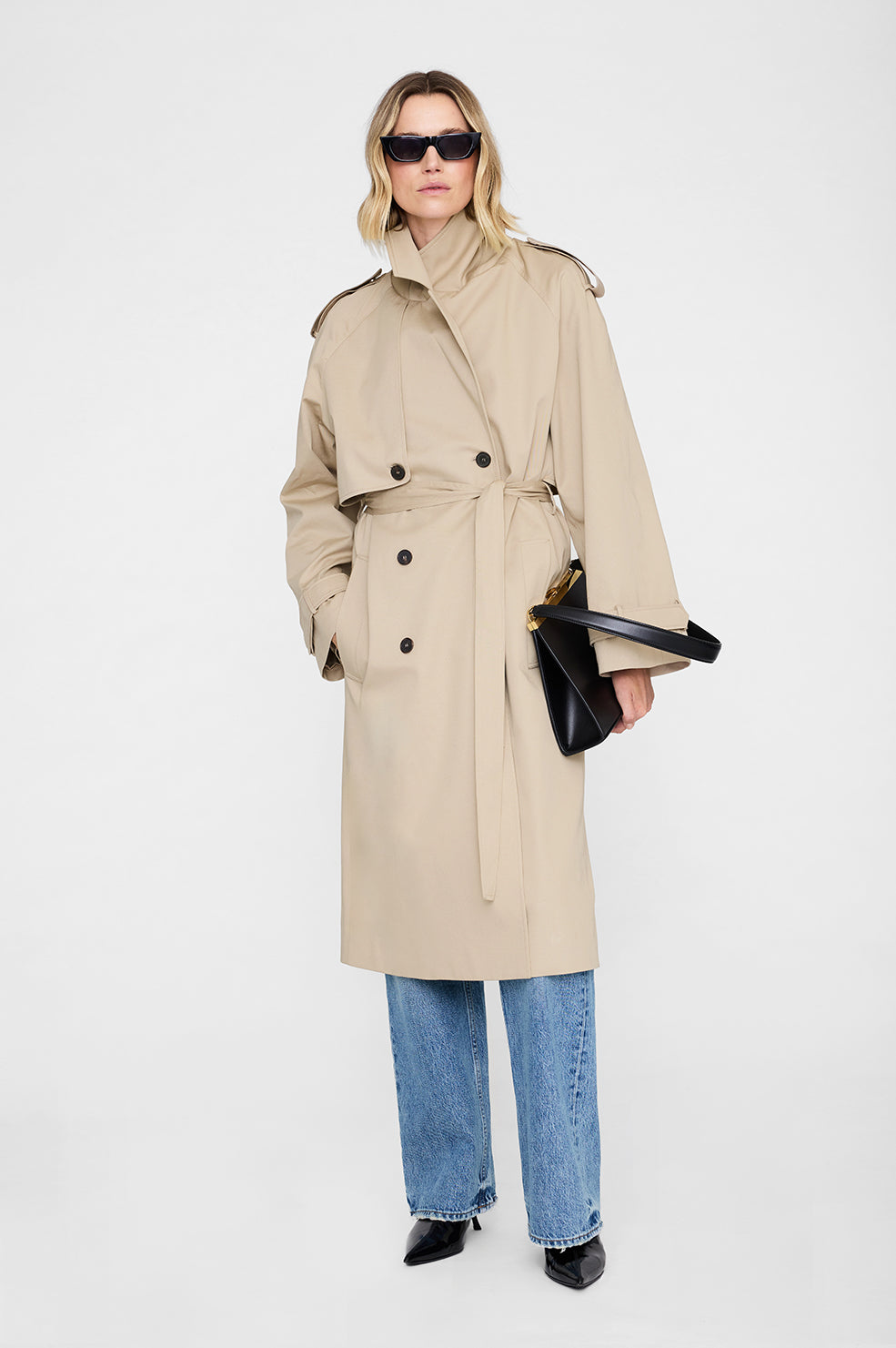 ANINE BING Rickie Maxi Trench - Beige
