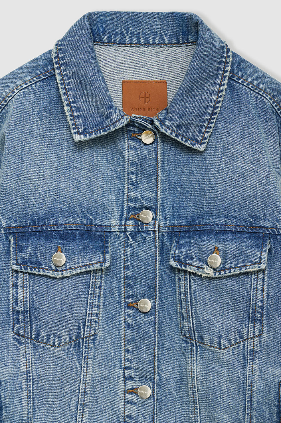 ANINE BING Rory Jacket - Vintage Indigo - Detail View